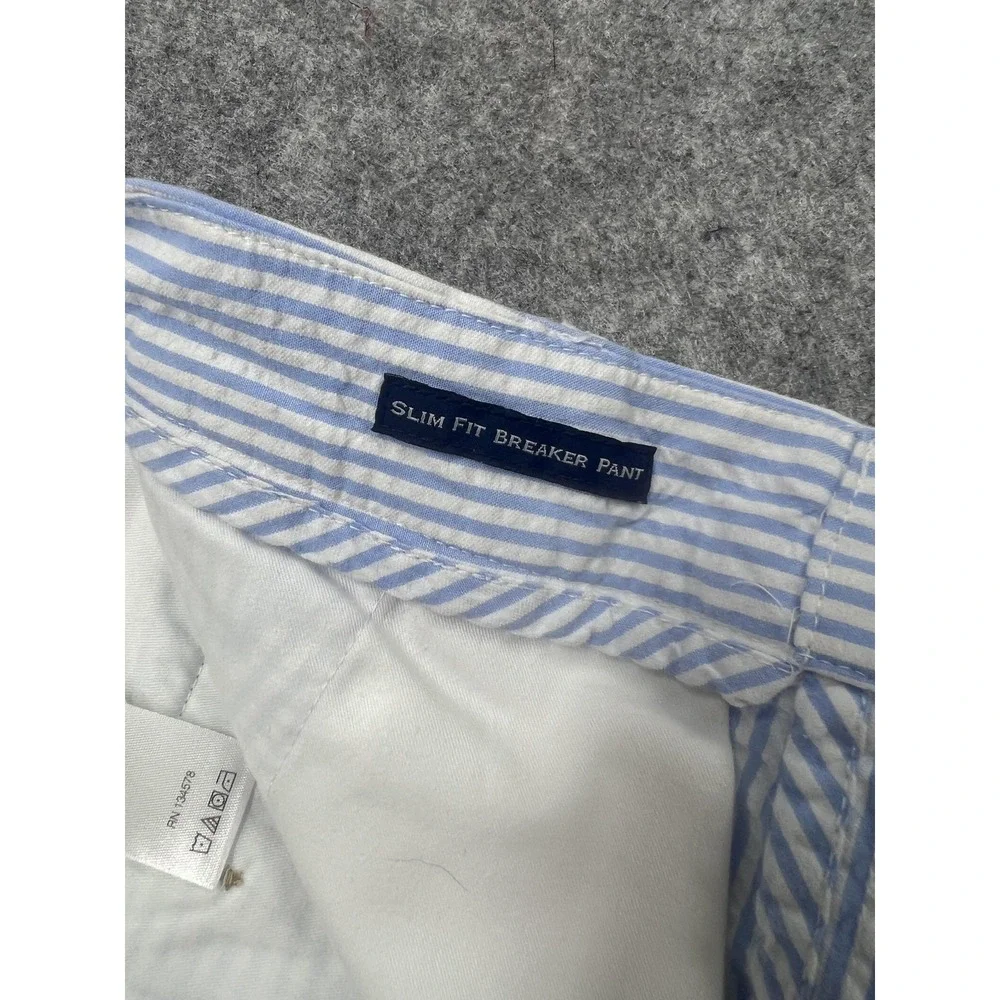Vineyard Vines Slim Fit Breaker Pants Mens 30x32 Blue Stripe Preppy Seersucker